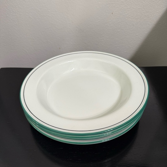 Vintage 4 Steelite International England Green Ring Serving Bowl - Picture 2 of 5